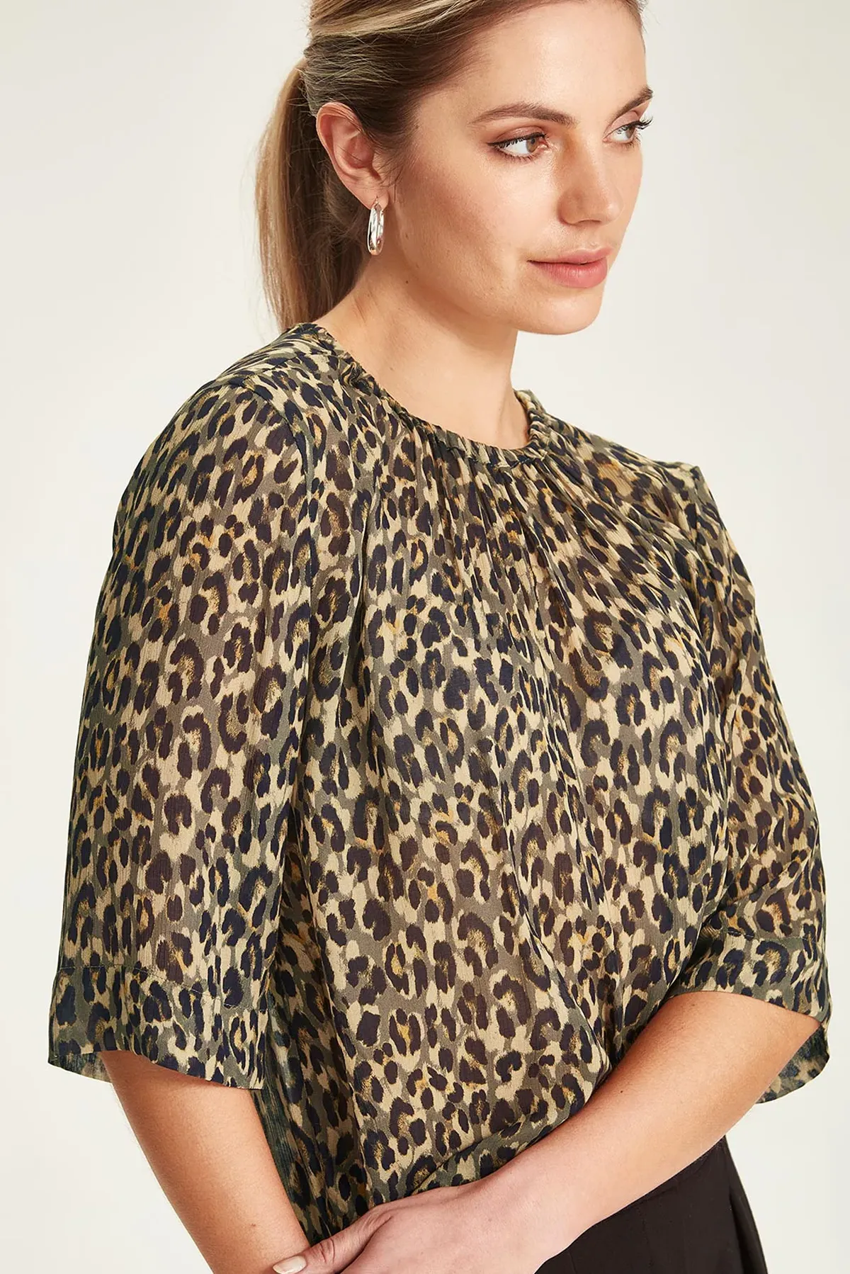 GISELE LEOPARD BLOUSE