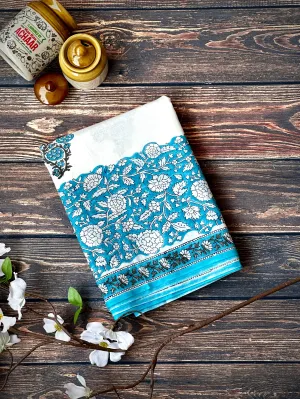 Glacier Glint | Printed Practice Saree
