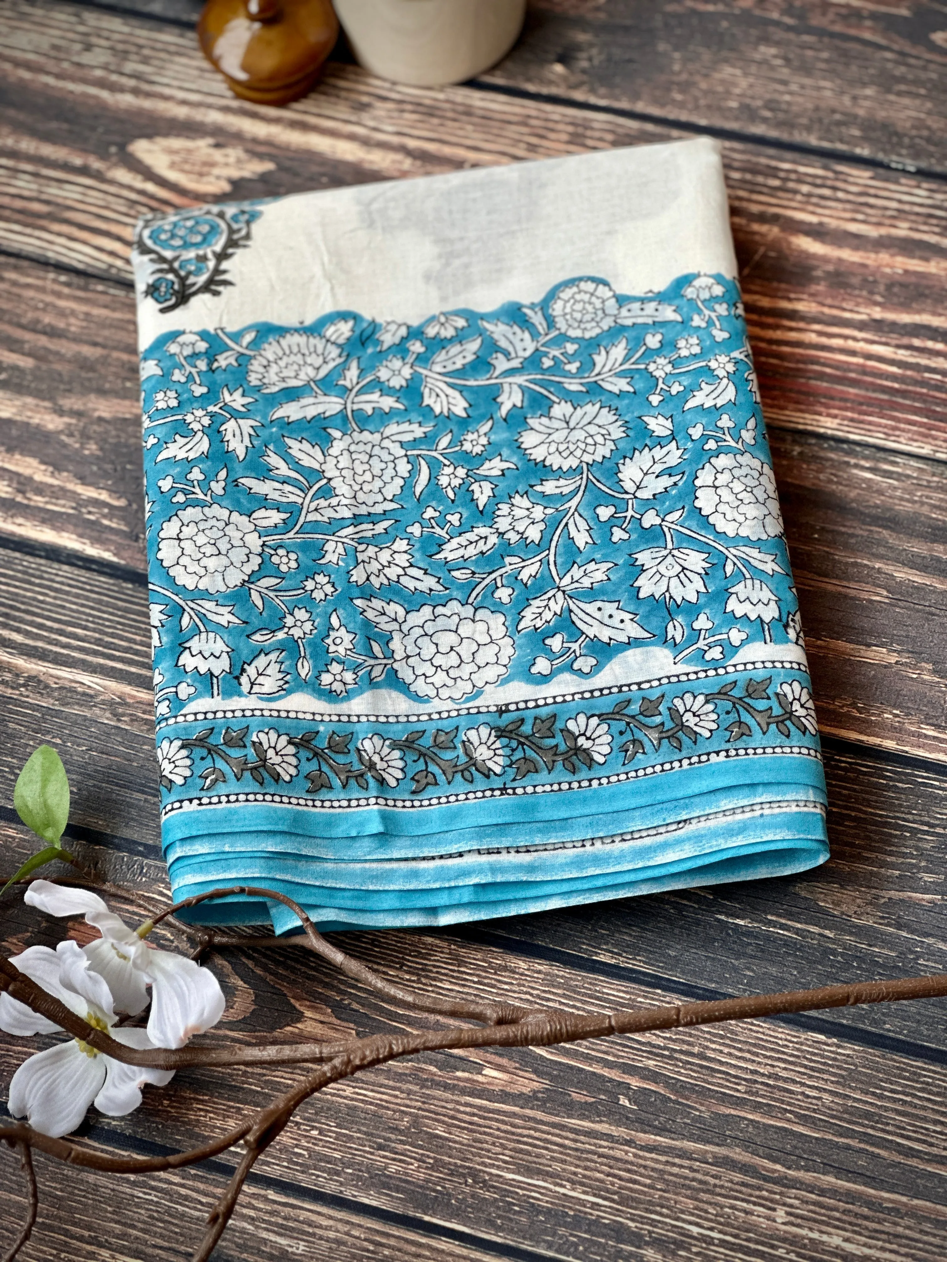Glacier Glint | Printed Practice Saree