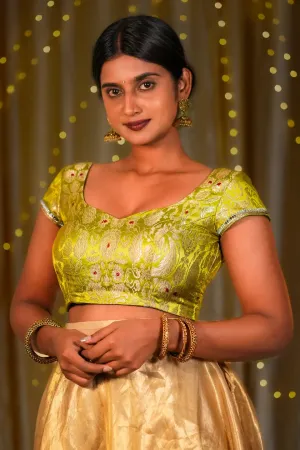 Gloomy Glen Banarasi Cap Sleeve Blouse