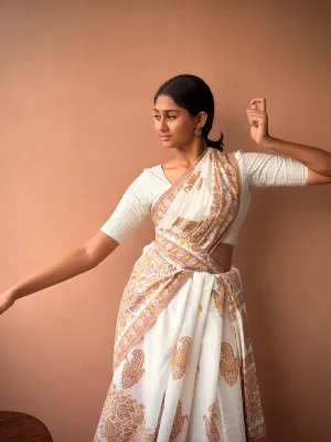 Golden Fern | Printed Practice Saree