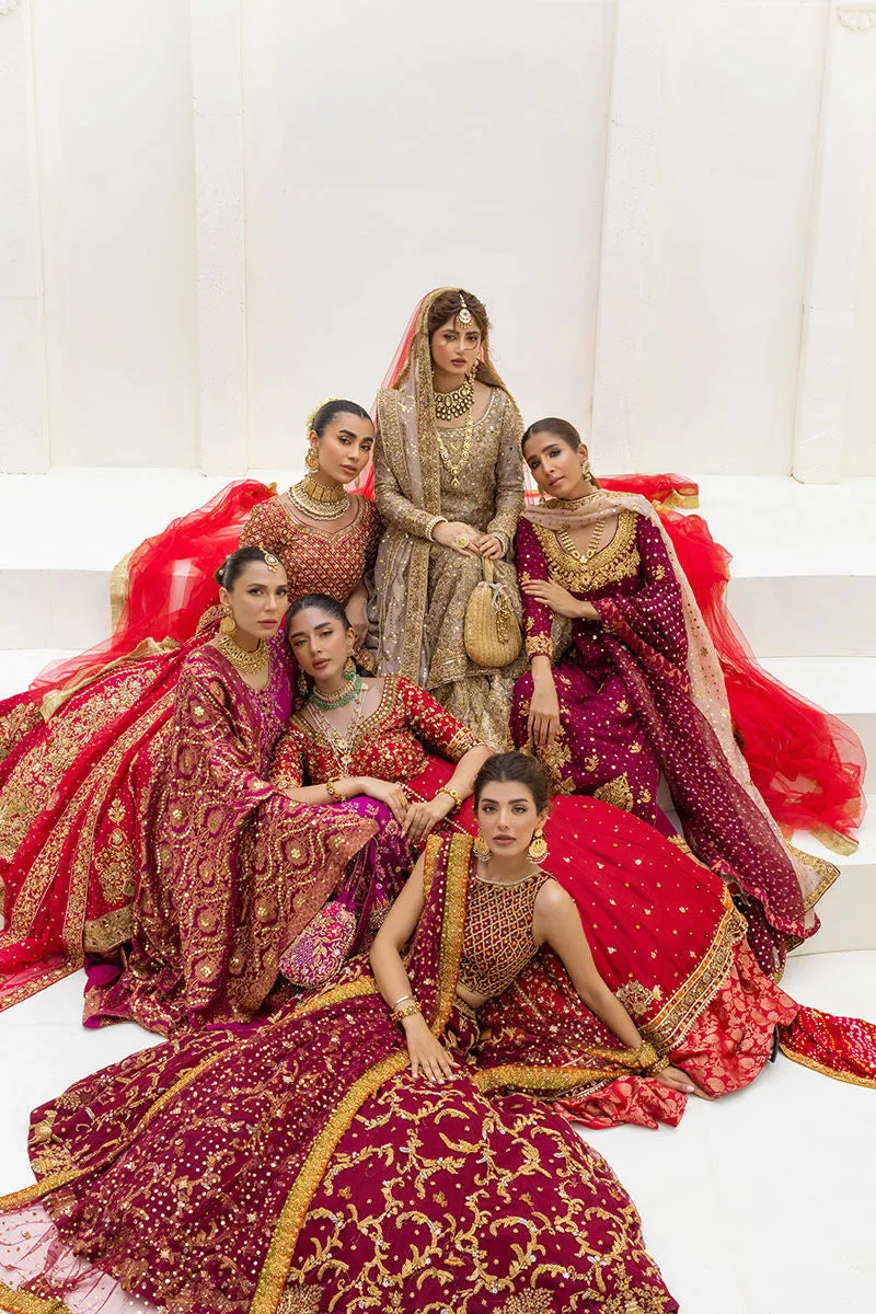 Golden Work Pakistani Wedding Dresses