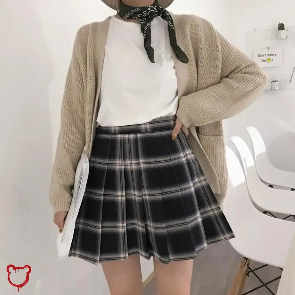 Grunge Plaid Mini Skirt