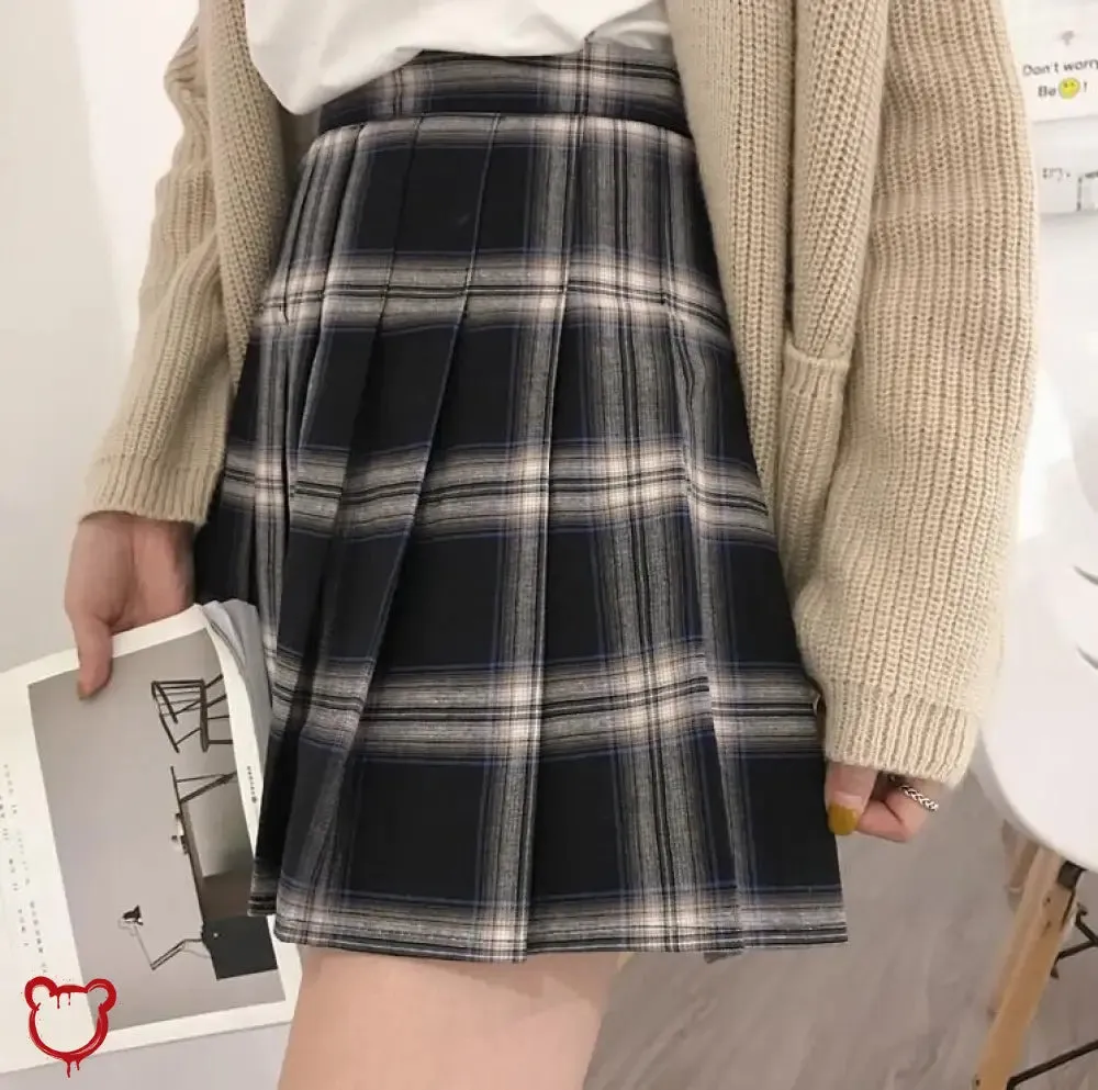 Grunge Plaid Mini Skirt