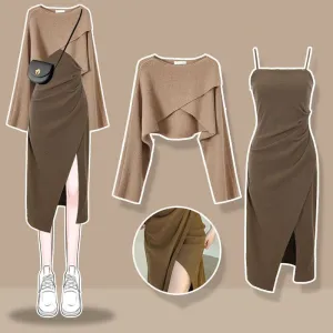 HOLLOW BLOUSE STUNNING TWO-PIECE SKIRT UB97014