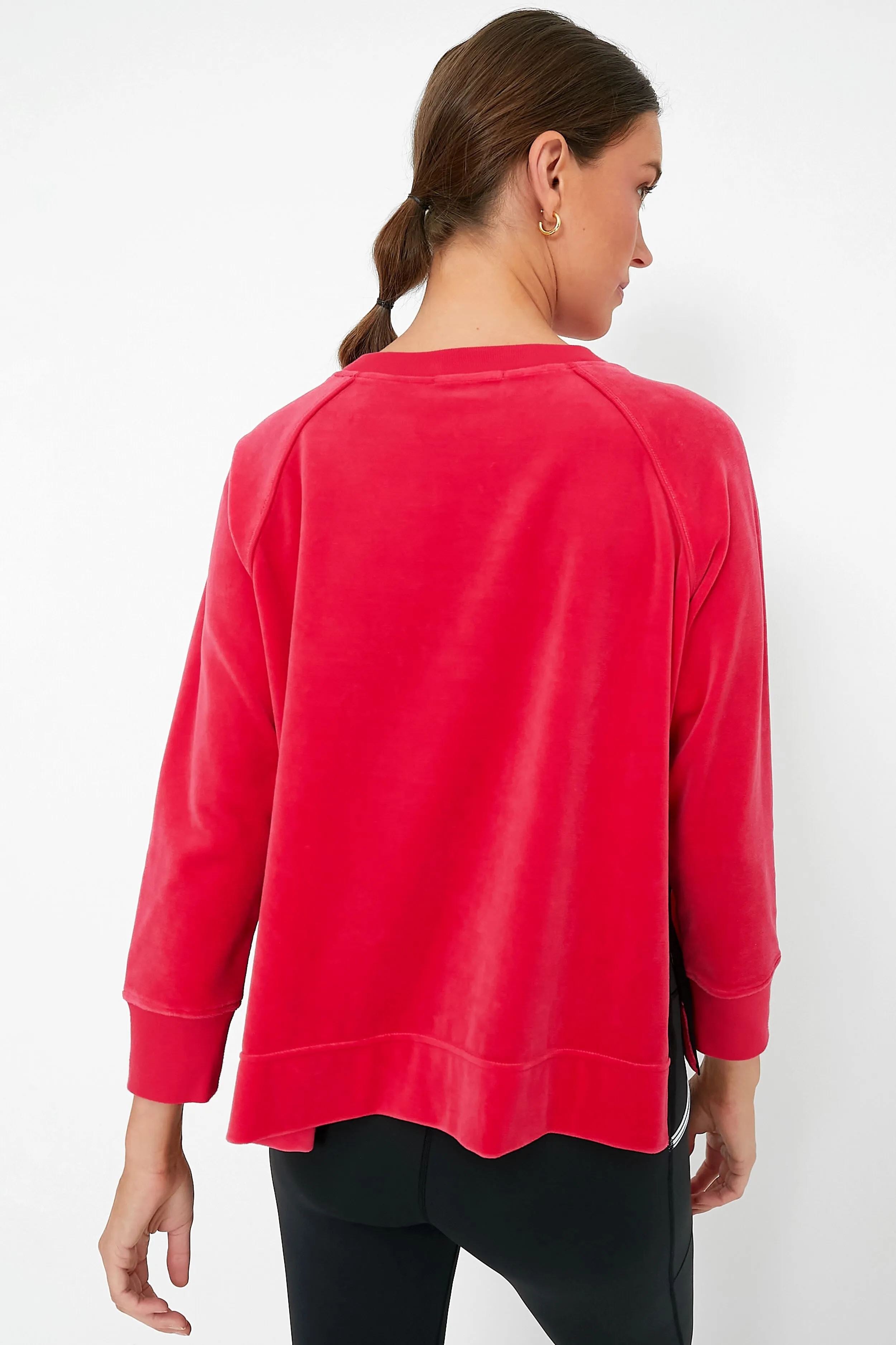 Hot Pink Velour Maggie Pullover