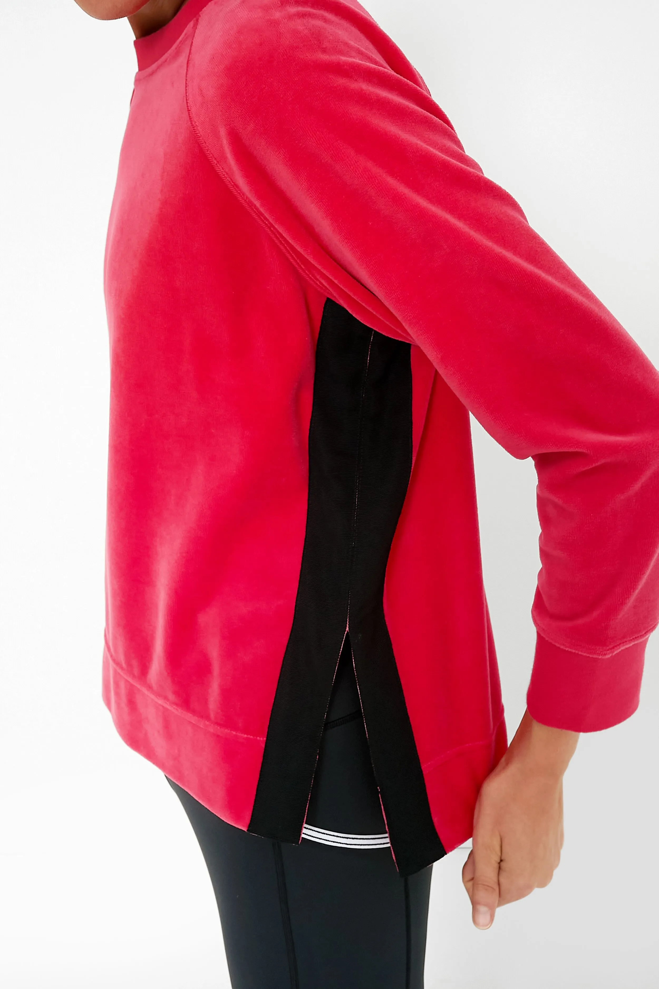 Hot Pink Velour Maggie Pullover