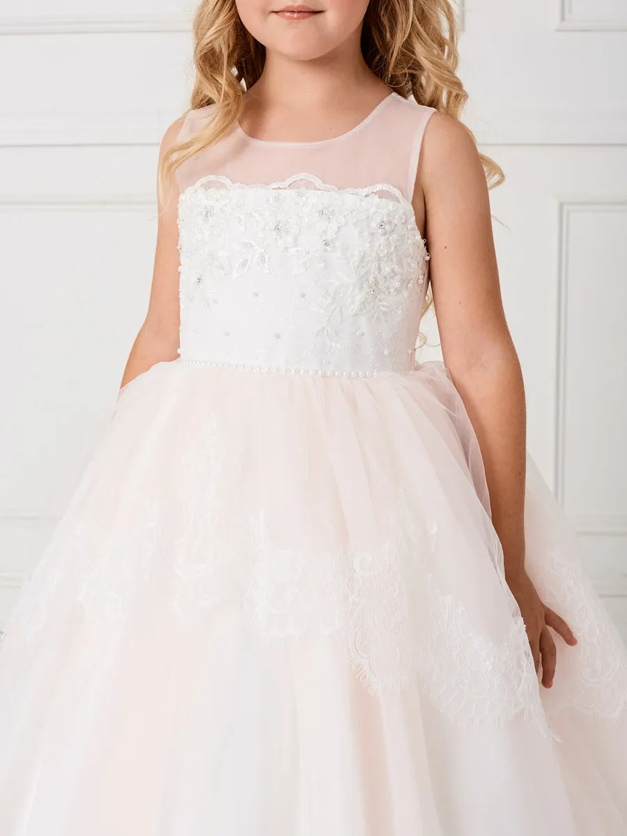 Illusion Neckline Peplum Dress 5794