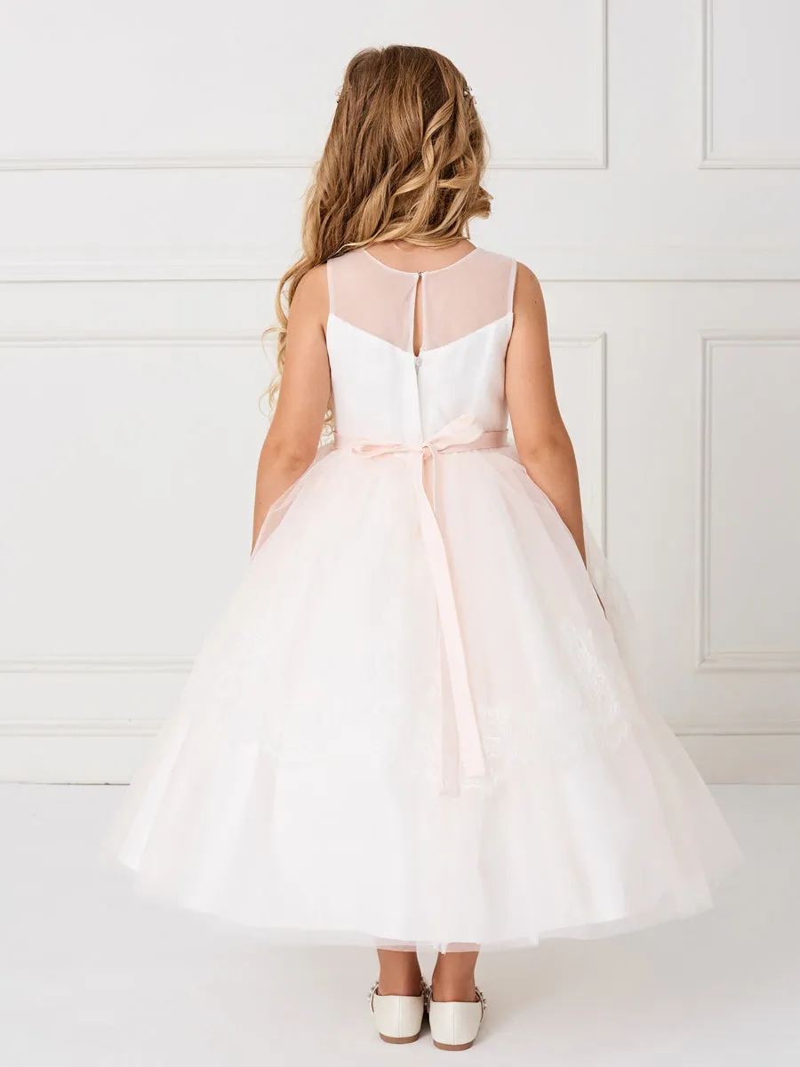 Illusion Neckline Peplum Dress 5794