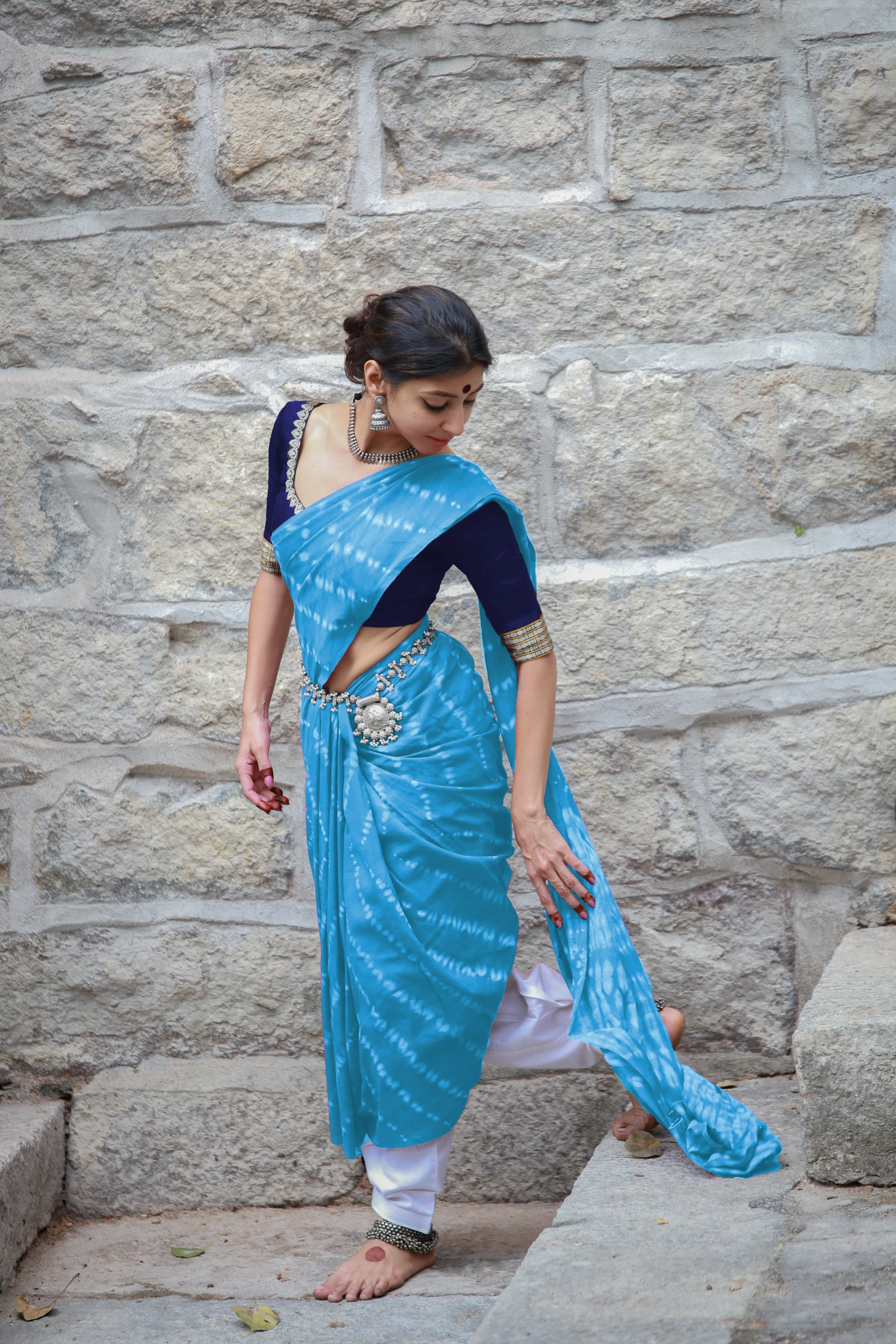 Ivory Weave | Printed Practice Saree