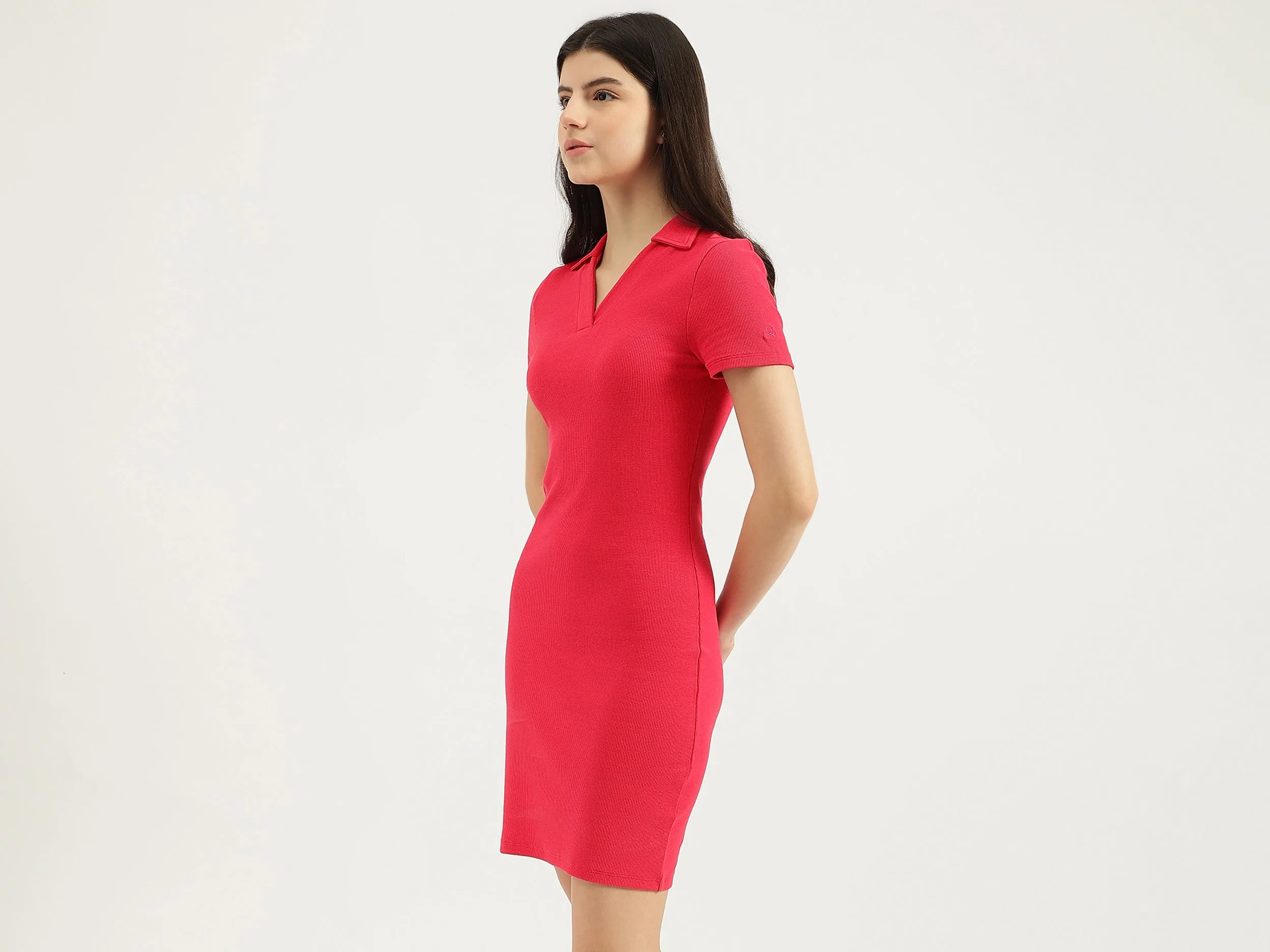 Johny Collar Ribbed Dress