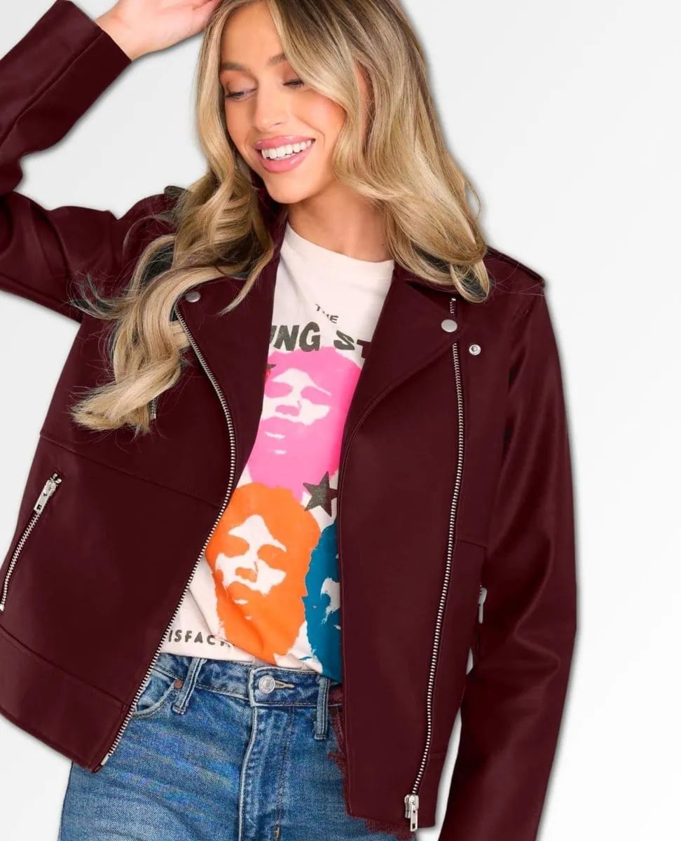 Julia Vegan Zip Jacket Cordovan