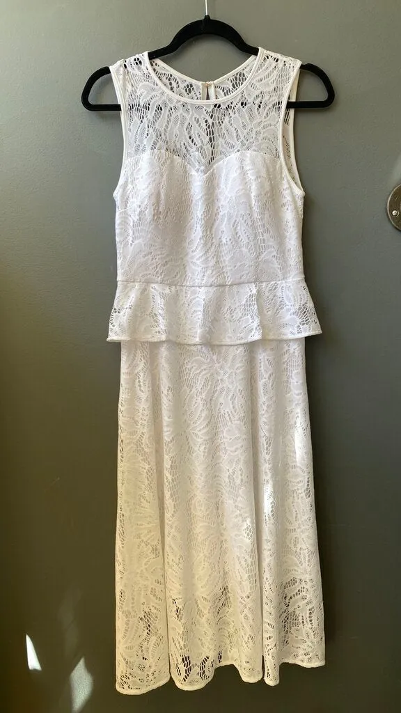 Lace Peplum Aline Midi Dress