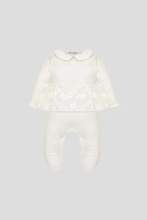Lace Peplum Velour Coverall