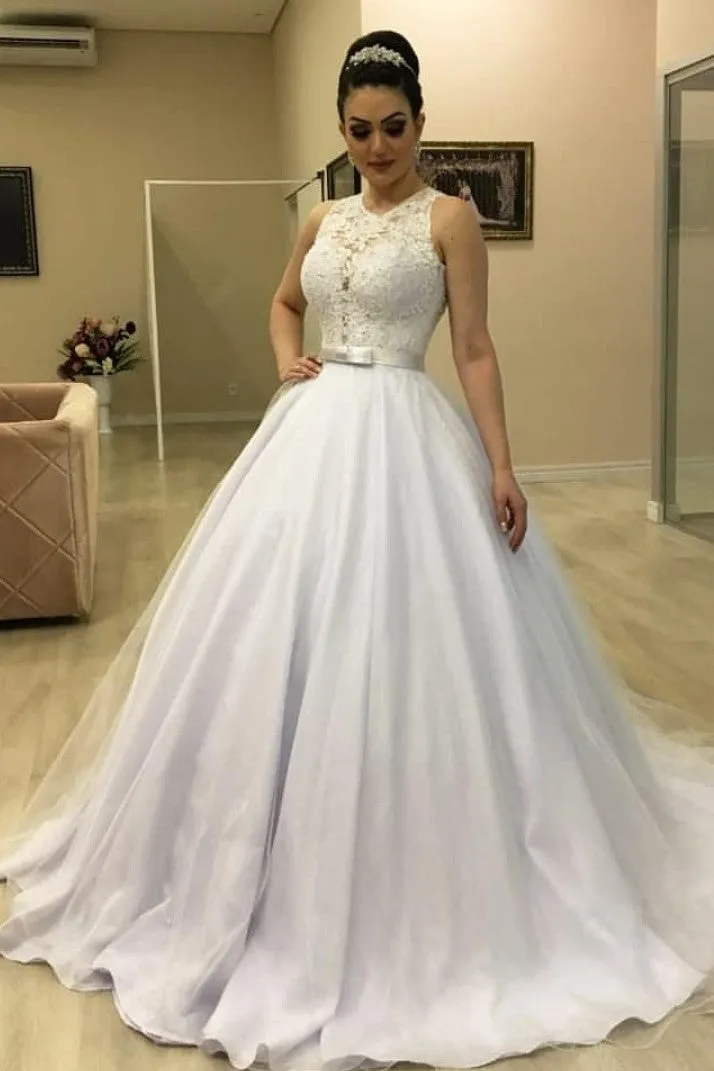 Lace Sleeveless 2020 Wedding Dresses Online vestido de novia sencillos