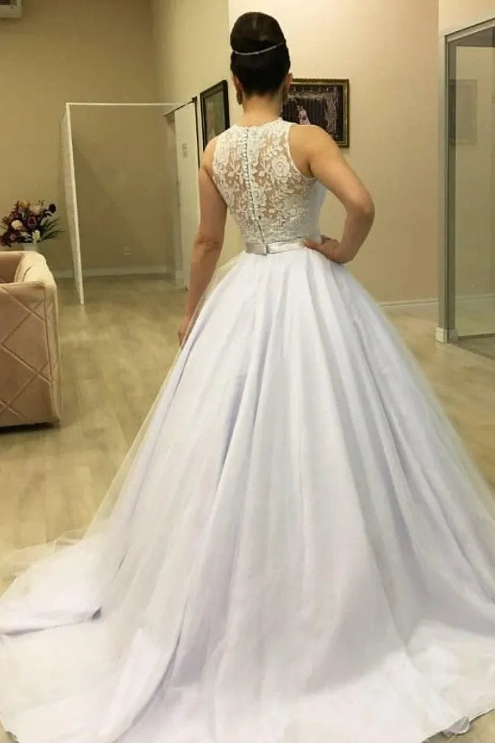 Lace Sleeveless 2020 Wedding Dresses Online vestido de novia sencillos