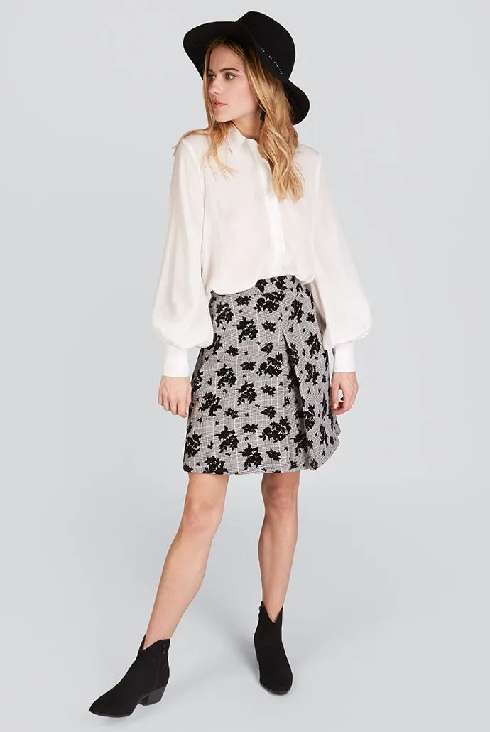 Lamont Flock Print Mini Skirt
