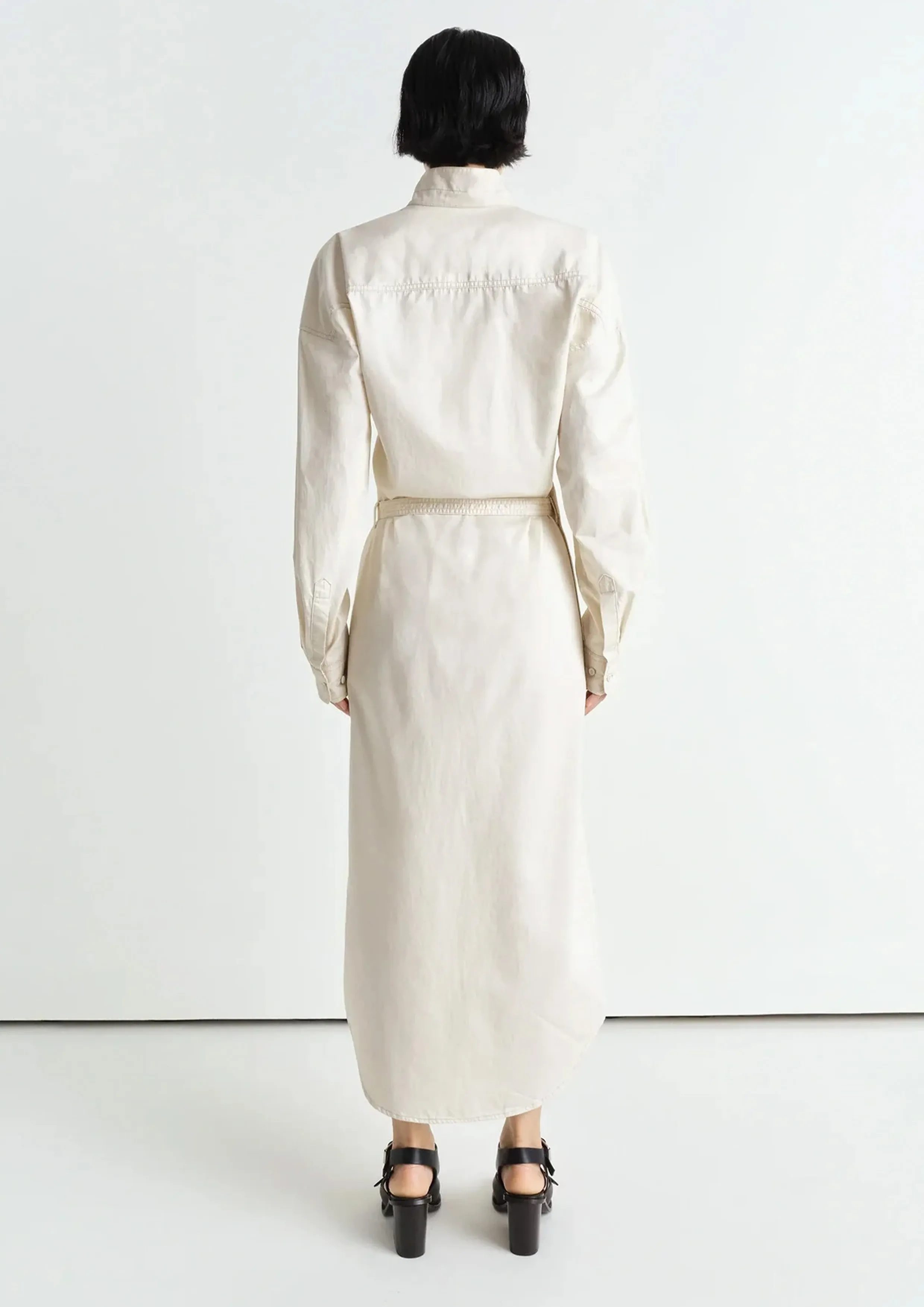 LEMAIRE - LONG SHIRT DRESS CREAMY WHITE