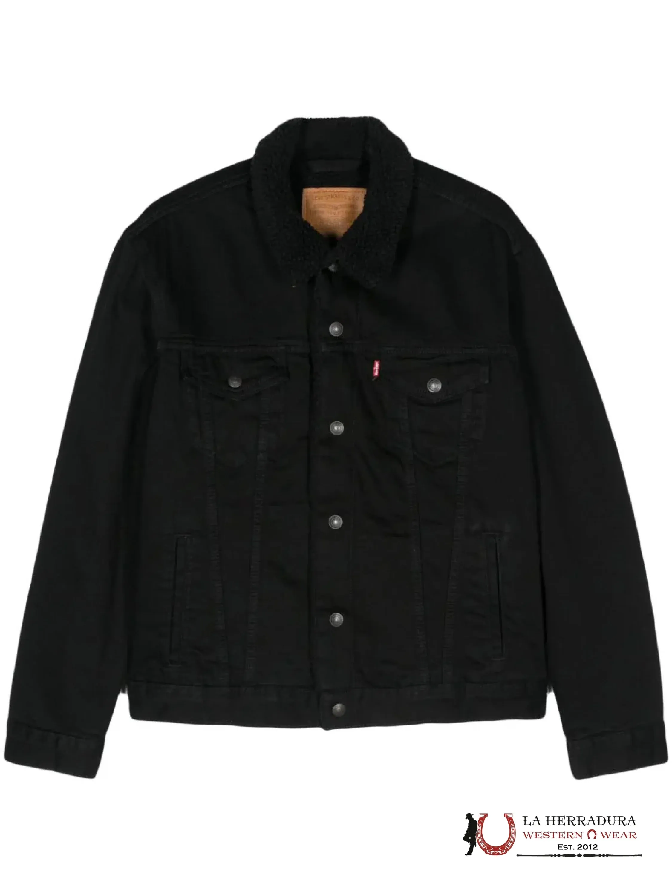 LEV'S ORIGINAL SHERPA TRUCKER BLACK JACKET LADIES
