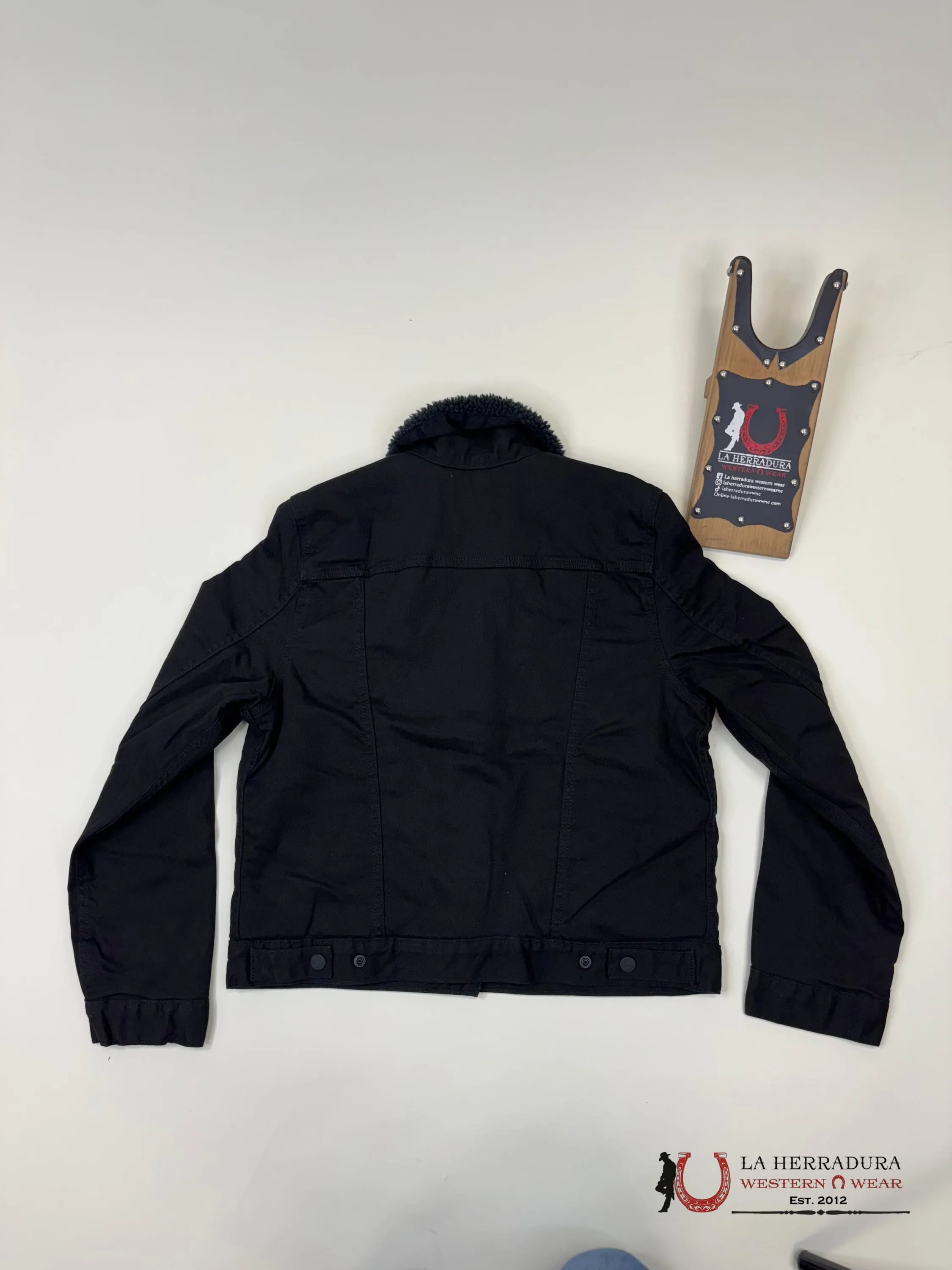 LEV'S ORIGINAL SHERPA TRUCKER BLACK JACKET LADIES