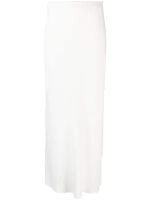 Linen blend long skirt