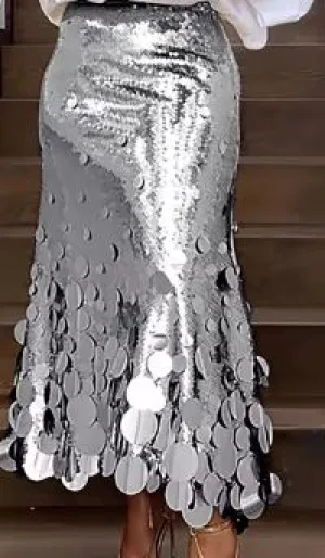 Long sequin skirt