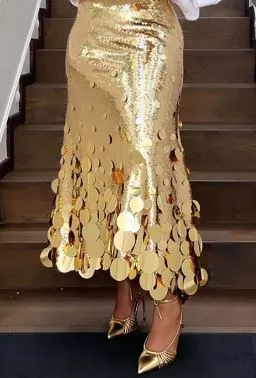 Long sequin skirt