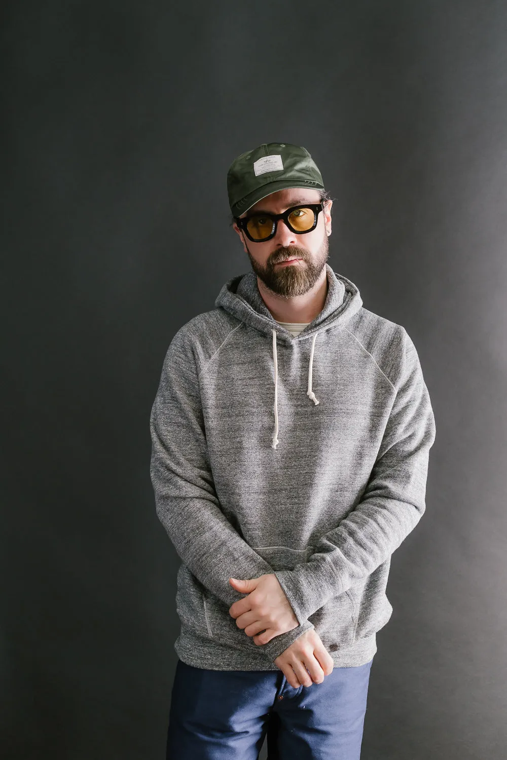 Lot 262 - DENIME - Four Needle Raglan Hoodie - Dark Heather