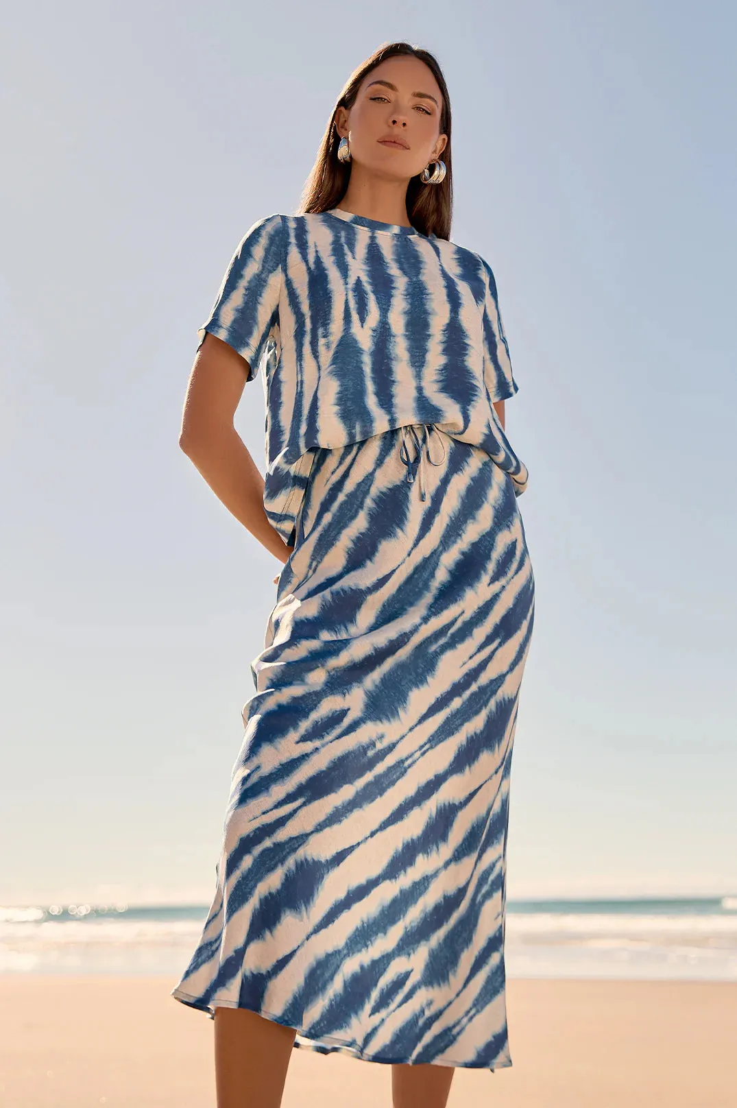 MAE PRINT CUPRO SKIRT