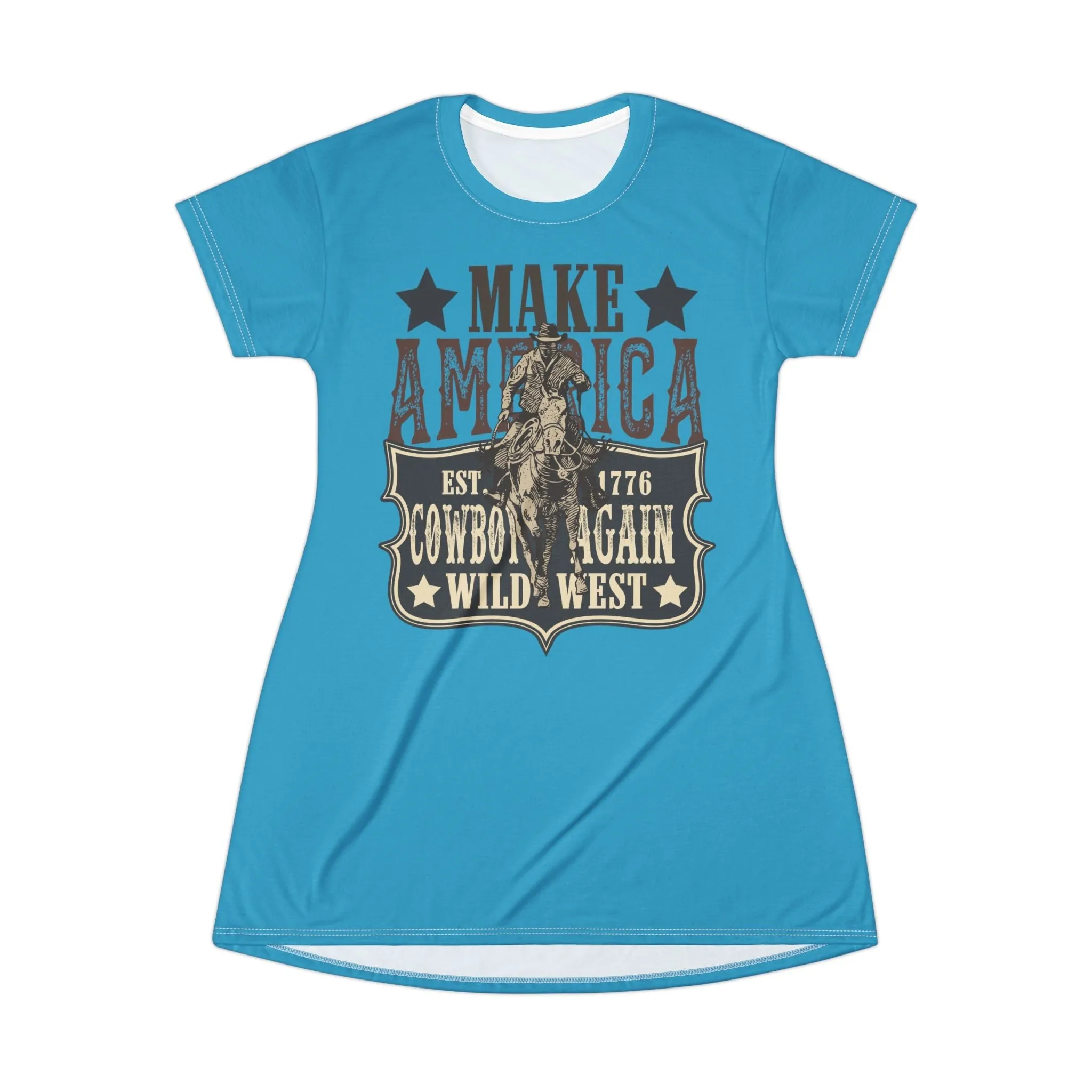 Make America Wild West T-Shirt Dress (AOP)