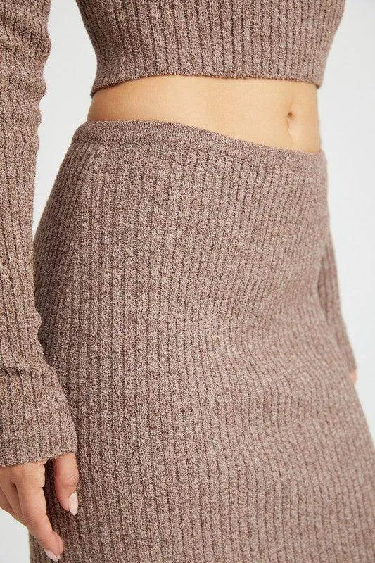Maxi Knit Skirt with Back Slit