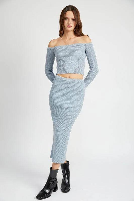 Maxi Knit Skirt with Back Slit