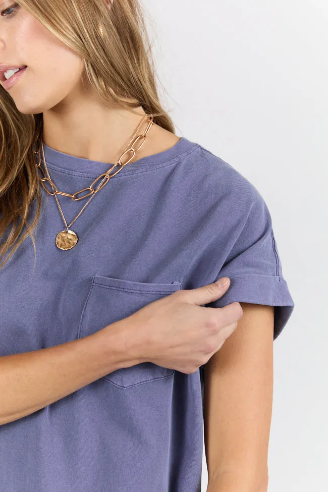Memories That Last Dusty Indigo T-Shirt Dress