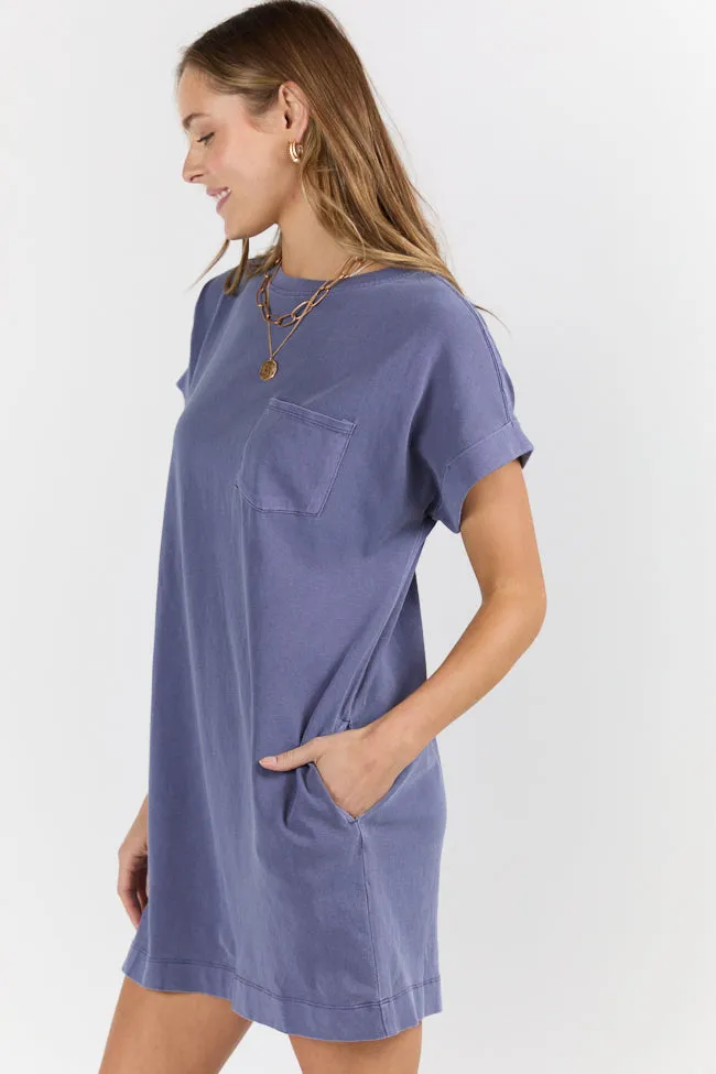 Memories That Last Dusty Indigo T-Shirt Dress