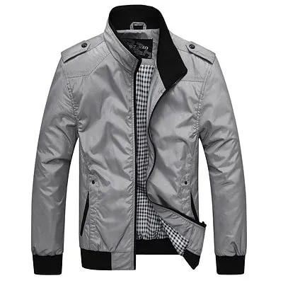 Men Sportswear Stand Collar Slim Jackets Casual Coats