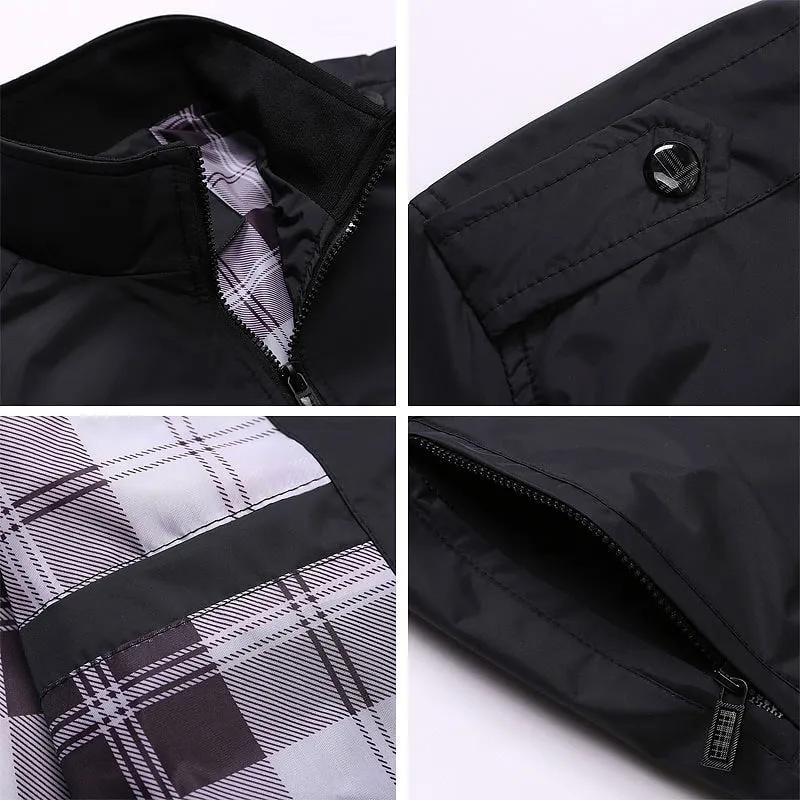 Men Sportswear Stand Collar Slim Jackets Casual Coats