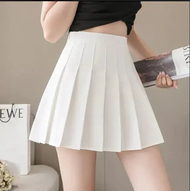 Mini Skirts Womens 2024 Summer Japanese School Pleated Skirts High Waist Kawaii Cute Pink Plaid Skirt Uniform Harajuku Jupe