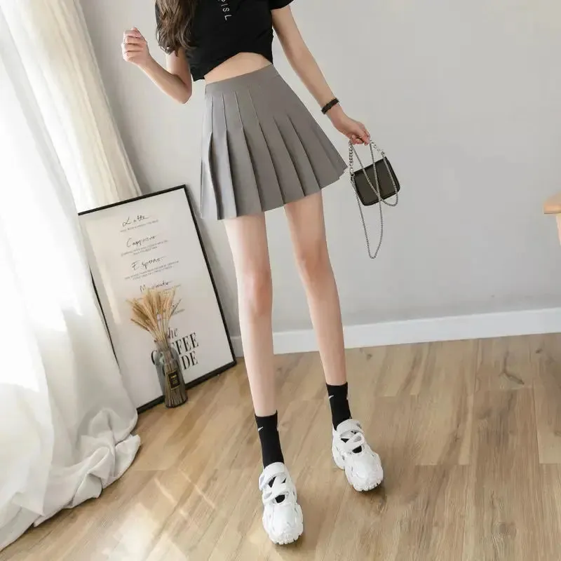 Mini Skirts Womens 2024 Summer Japanese School Pleated Skirts High Waist Kawaii Cute Pink Plaid Skirt Uniform Harajuku Jupe