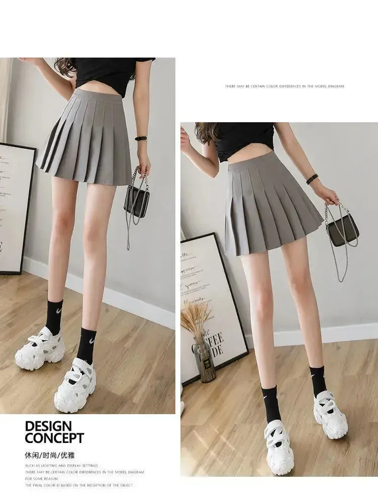 Mini Skirts Womens 2024 Summer Japanese School Pleated Skirts High Waist Kawaii Cute Pink Plaid Skirt Uniform Harajuku Jupe