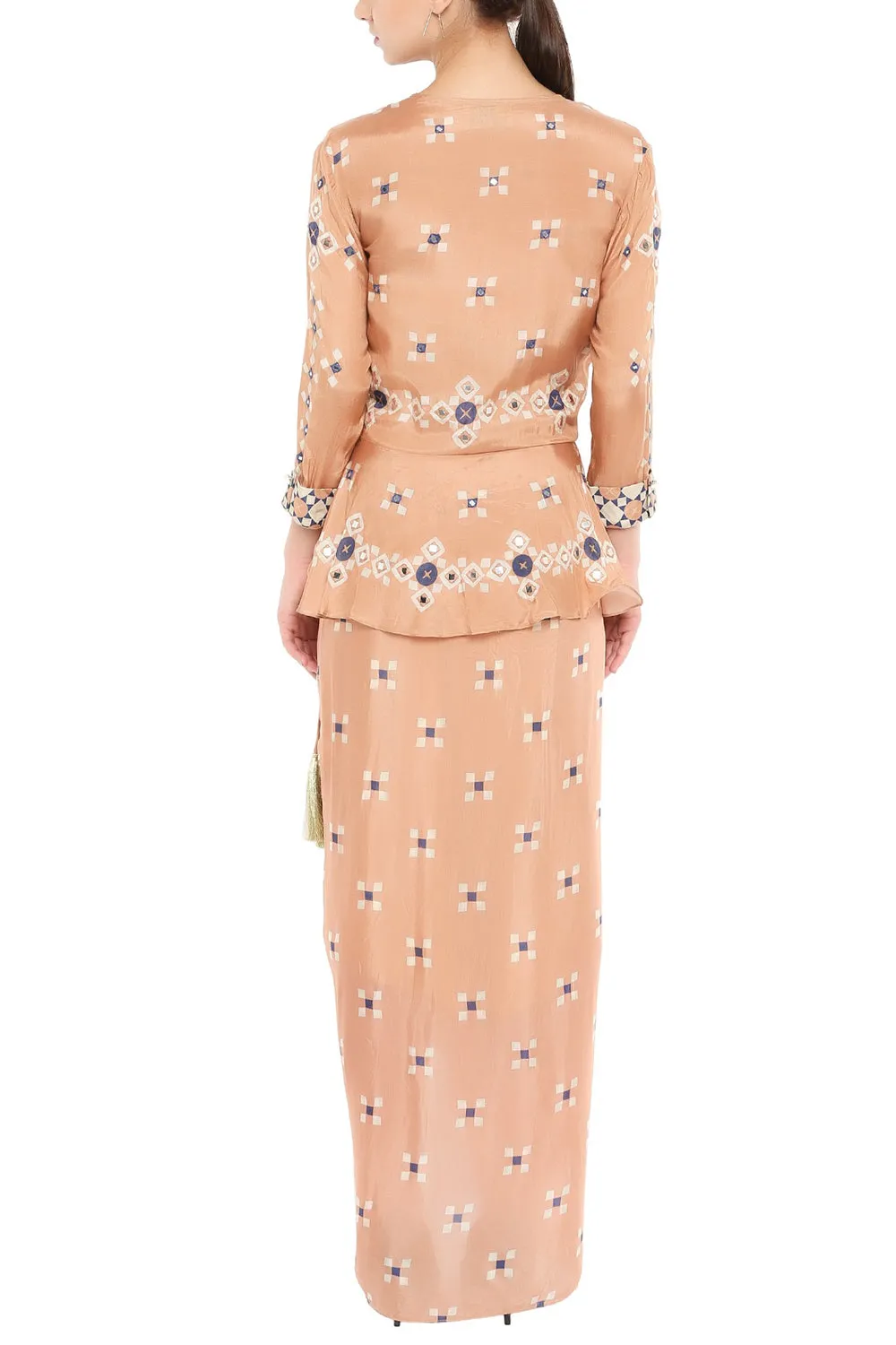 Mirror Printed Dress With Jacket