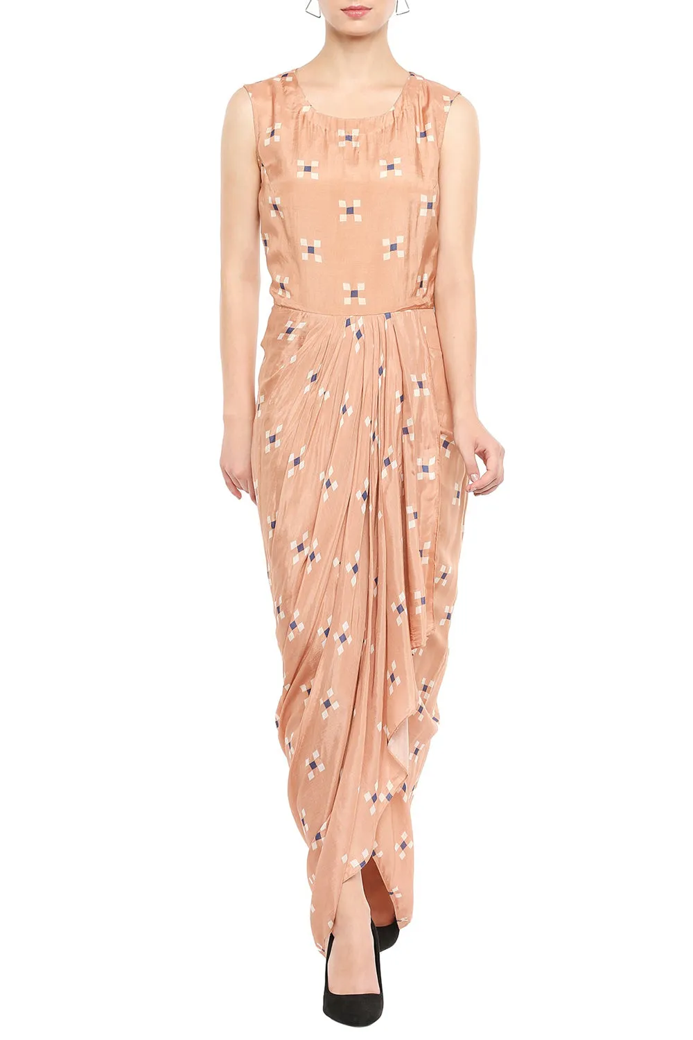 Mirror Printed Dress With Jacket