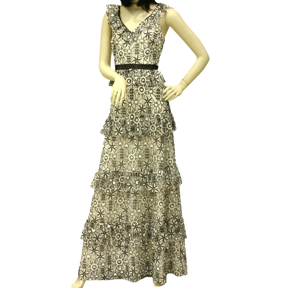 Ml By Monique Lhuillier Dress Wjcwhite/Jet 10