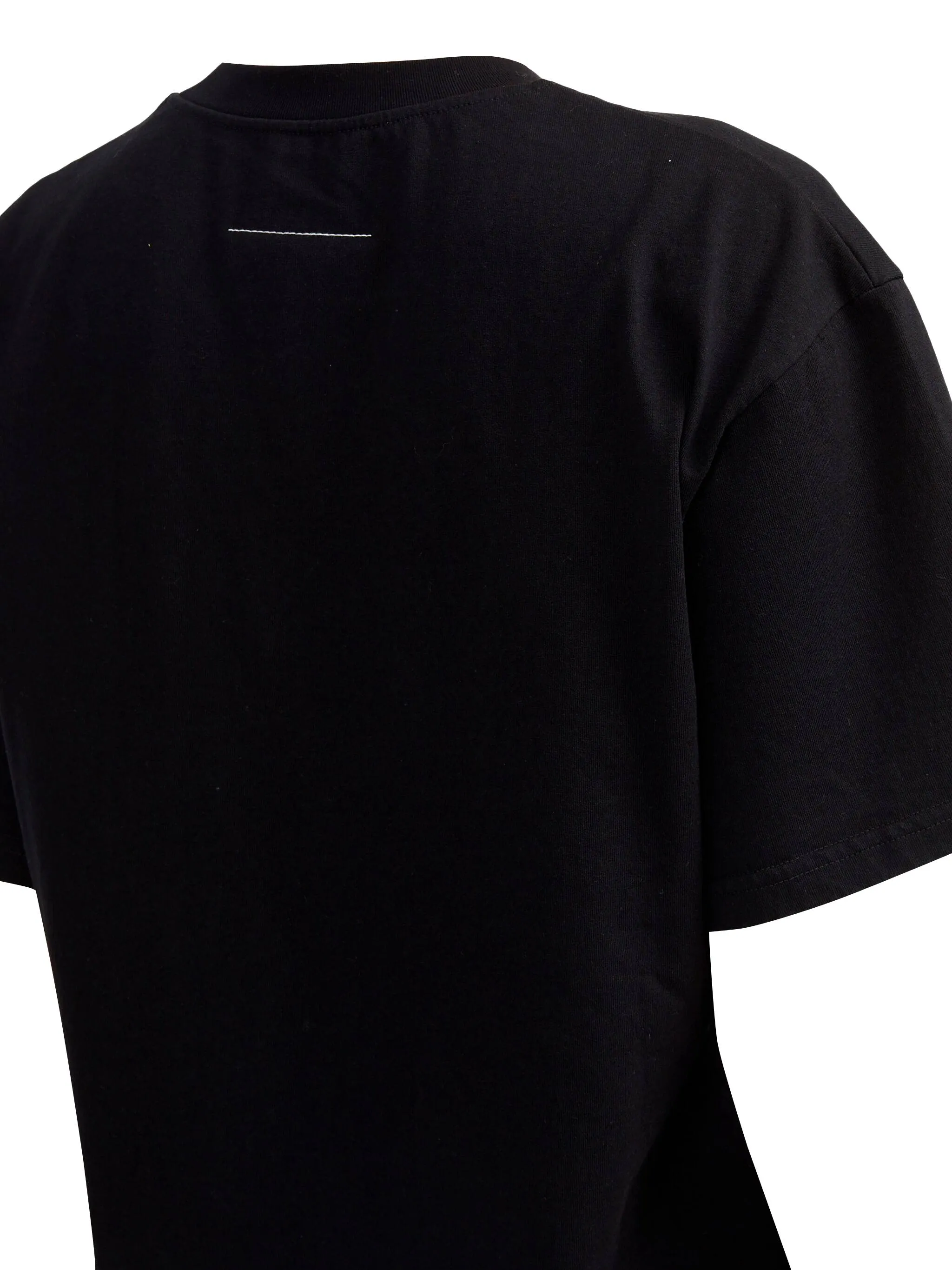 MM6 Maison Margiela Black Cotton Logo klänning med kontrastpaneler