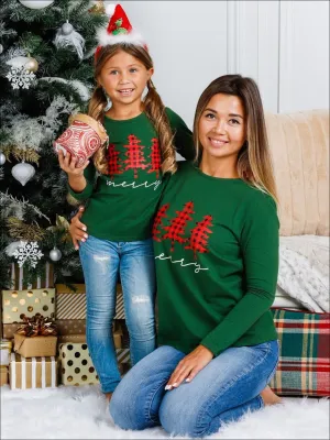 Mommy and Me Merry Plaid Christmas Tree Top