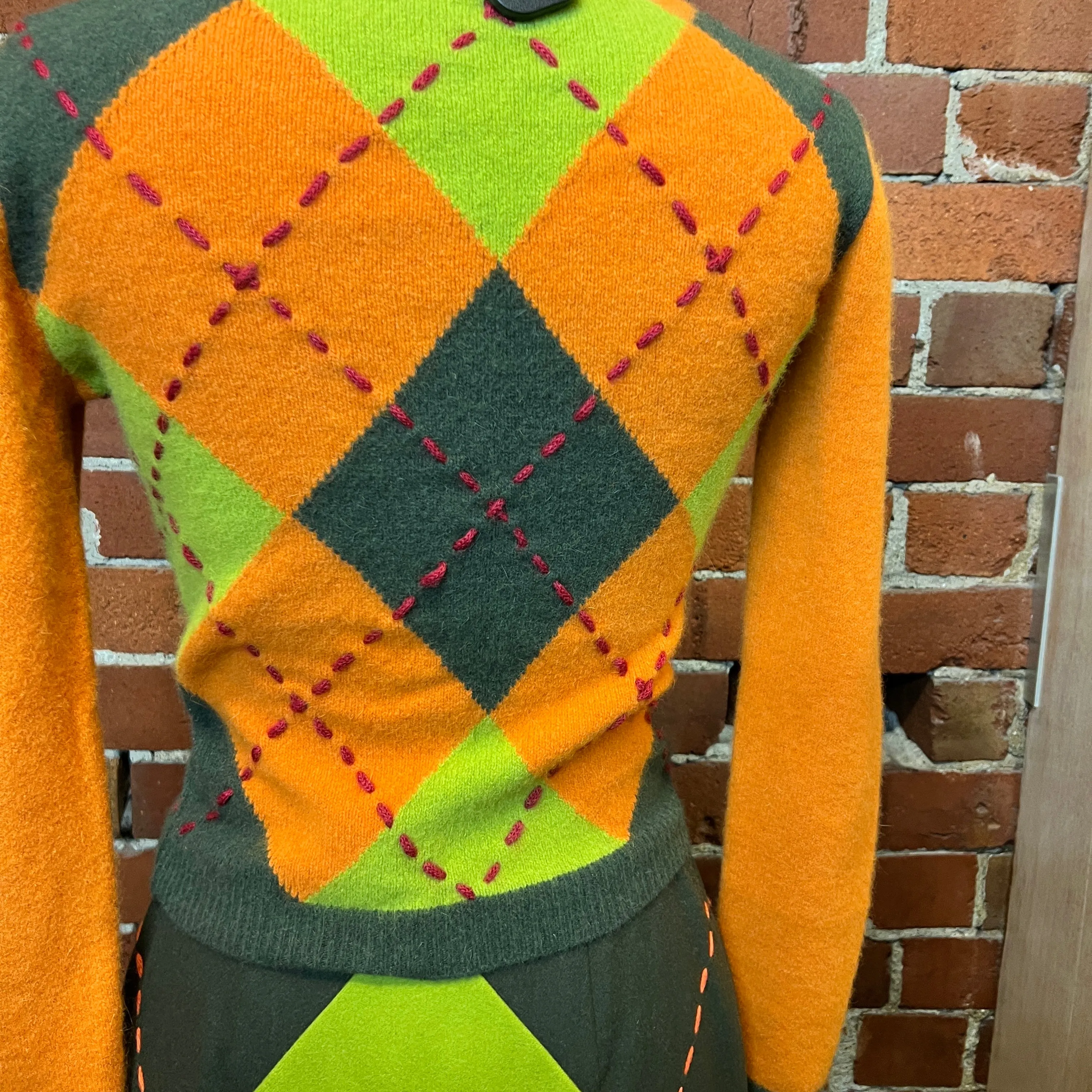 MOSCHINO 1990's cashmere cardigan and skirt suit!