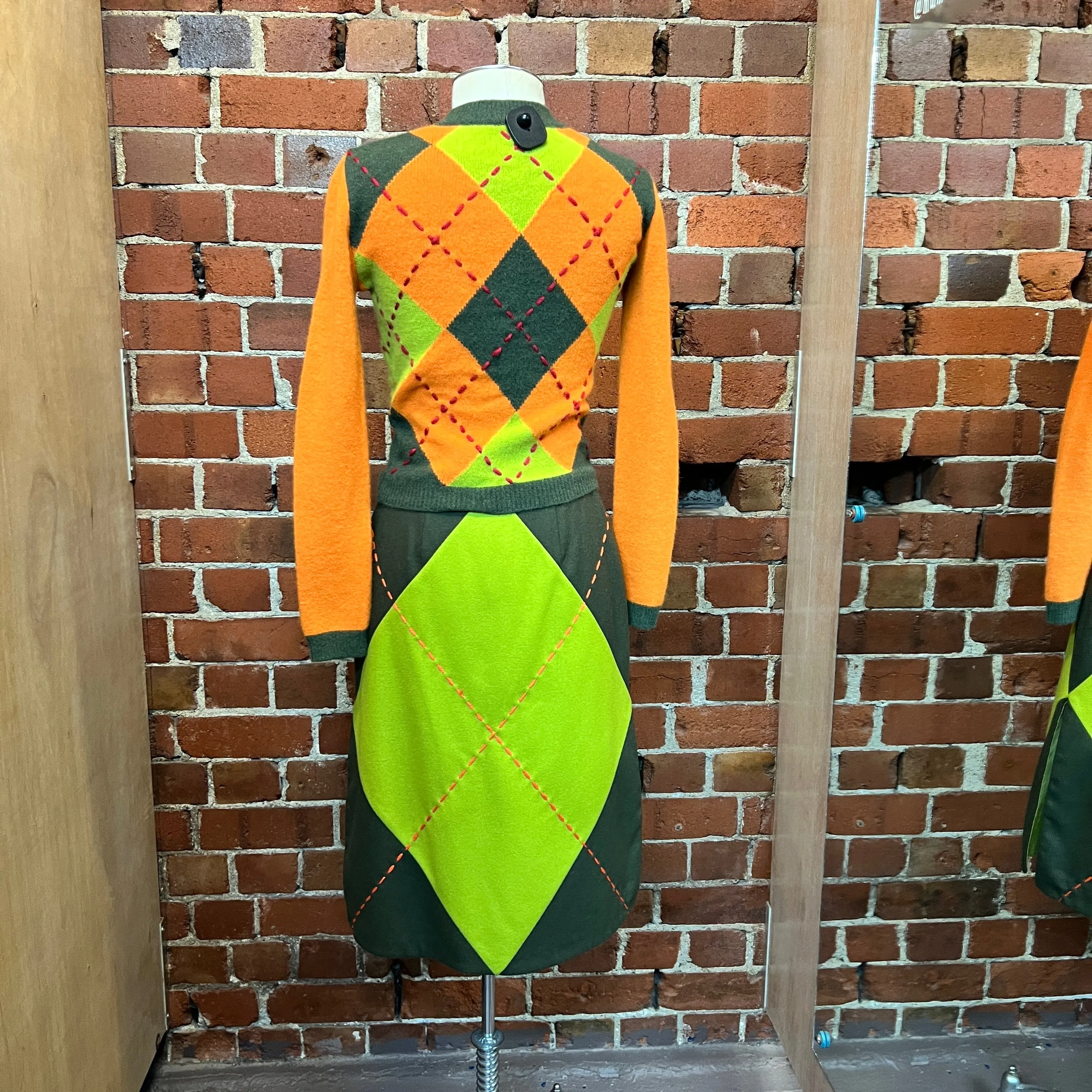 MOSCHINO 1990's cashmere cardigan and skirt suit!