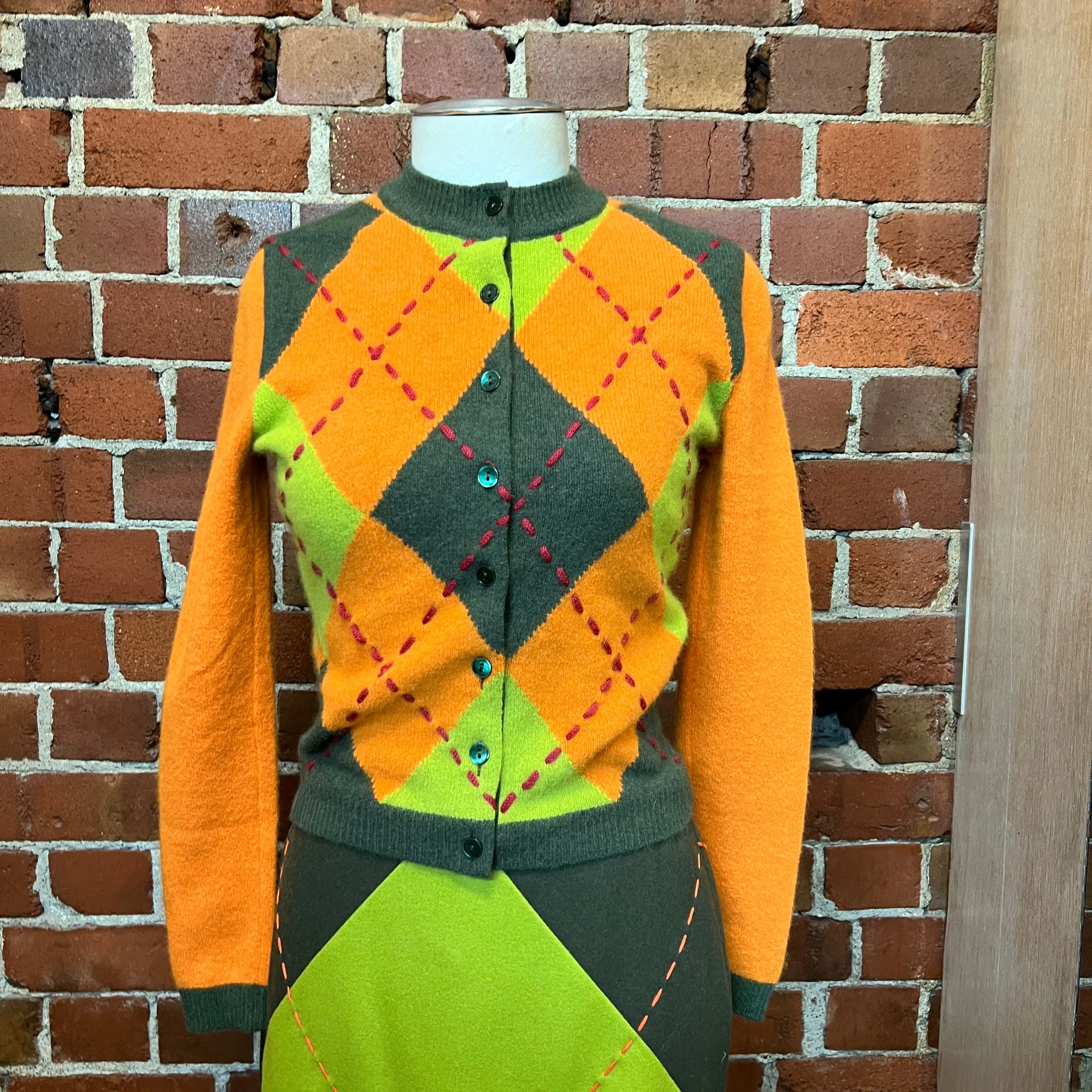 MOSCHINO 1990's cashmere cardigan and skirt suit!