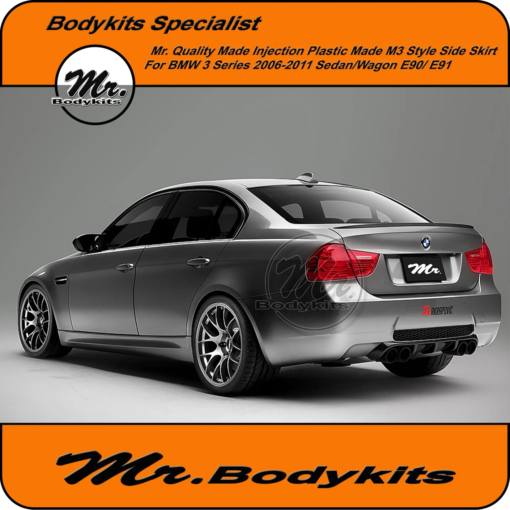 Mr Quality Made PP Plastic M3 Style Side Skirt For BMW 3 Series 2006-2013 E90/ E91 Sedan / Wagon