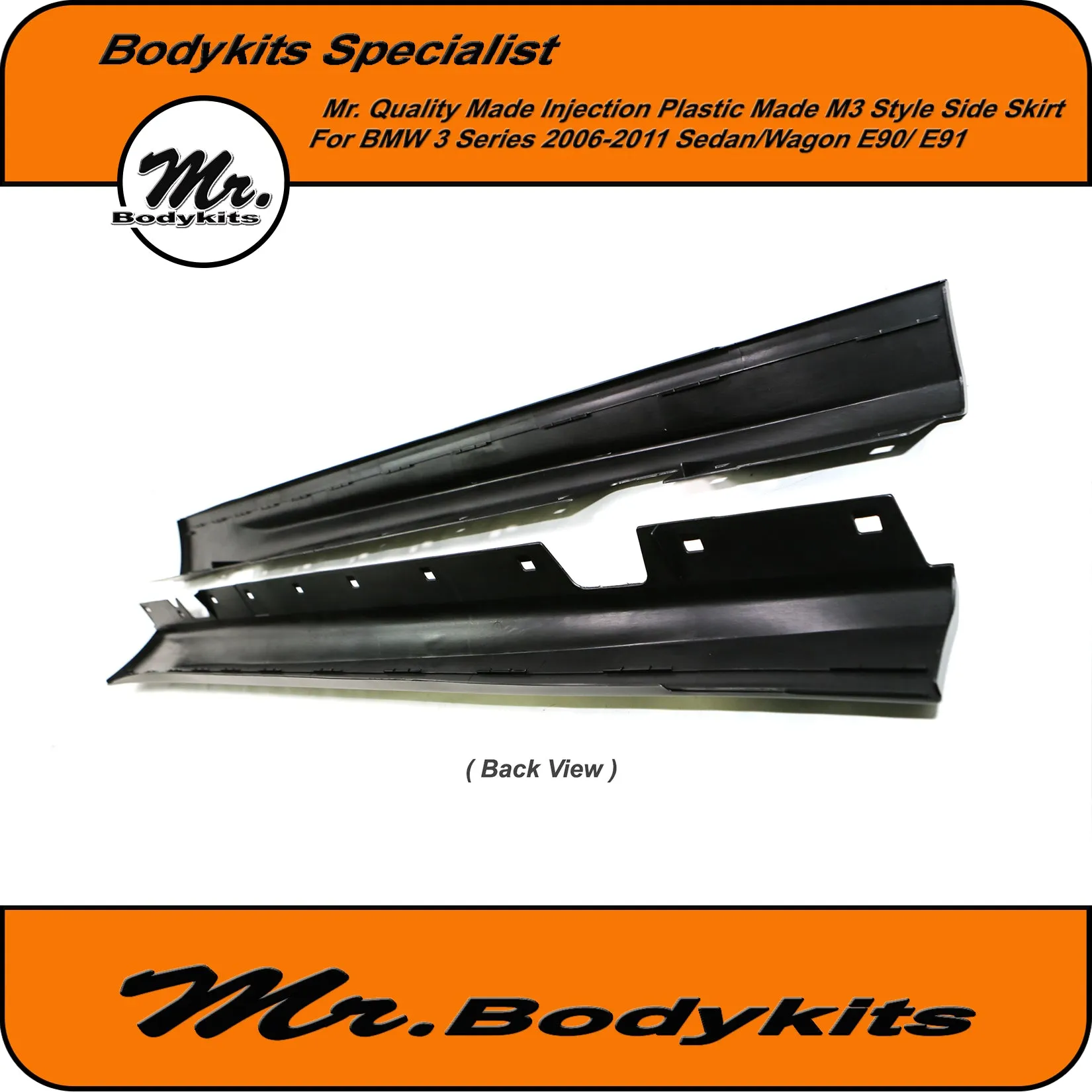 Mr Quality Made PP Plastic M3 Style Side Skirt For BMW 3 Series 2006-2013 E90/ E91 Sedan / Wagon