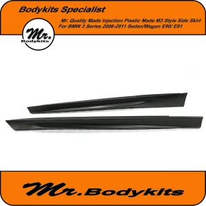Mr Quality Made PP Plastic M3 Style Side Skirt For BMW 3 Series 2006-2013 E90/ E91 Sedan / Wagon